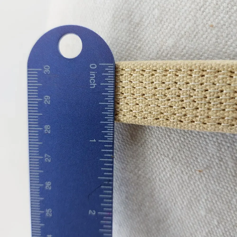 Women's Belt Cotton Genuine Leather Skinny Beige Large